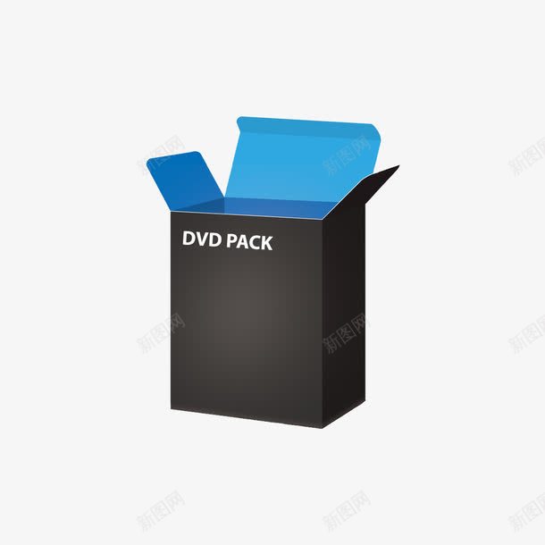 蓝色封底黑色面DVD盒子png免抠素材_新图网 https://ixintu.com 包装 盒子