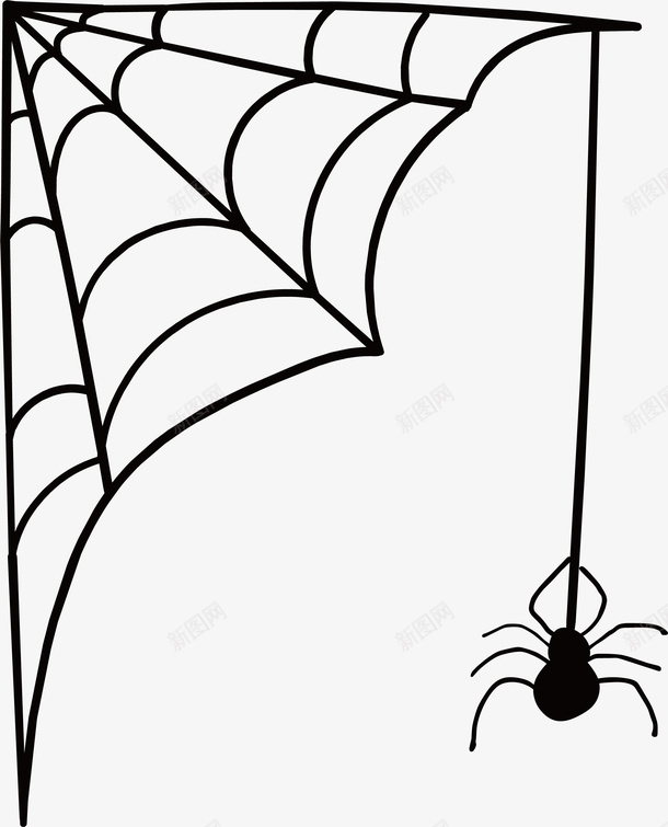 吓人的蜘蛛网png免抠素材_新图网 https://ixintu.com 万圣节 吓人蜘蛛 矢量png 蜘蛛 蜘蛛网 黑色蜘蛛