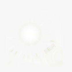 白色透明的太阳光芒矢量图素材