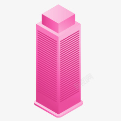 粉红色吊牌素材图25D粉红色大厦图矢量图高清图片