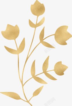 铂金叶子剪贴花朵高清图片