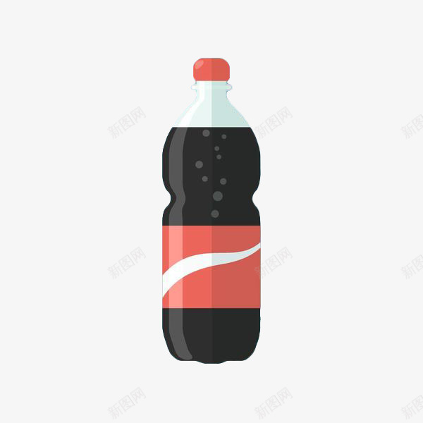 黑色瓶装可口可乐png免抠素材_新图网 https://ixintu.com 可乐 杯装可乐 瓶子 矢量手绘 碳酸饮料 饮料 黑色