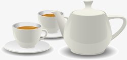 茶壶白色车手绘陶瓷茶具高清图片