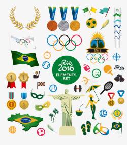 巴西耶稣神像rio2016奥运元素高清图片
