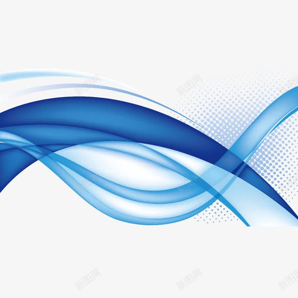 蓝色曲线和圆点png免抠素材_新图网 https://ixintu.com 圆点 曲线 波浪线 点线面