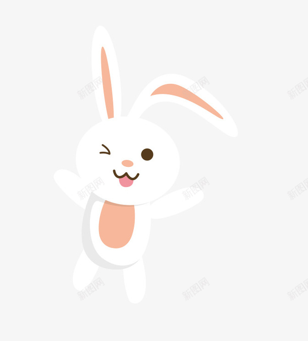 白色眨眼睛的小兔子png免抠素材_新图网 https://ixintu.com 兔子简笔画 卡通 复活节 小兔子 小白兔 手绘 白色 眨眼睛