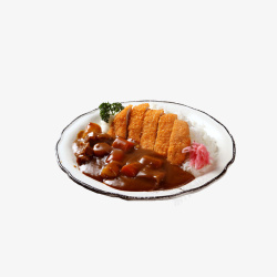 猪排饭实物咖喱猪排饭高清图片