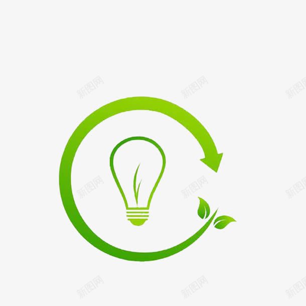 卡通绿色的灯泡的PSD分层图标png_新图网 https://ixintu.com 保护 爱护环境卫生 爱护的 环保的 环境卫生 绿色的 请保持环境卫生