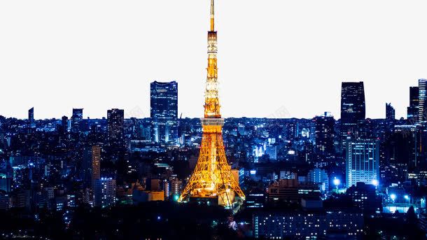 东京塔夜景png免抠素材_新图网 https://ixintu.com 东京 东京城市 东京塔 俯瞰 城市 夜景