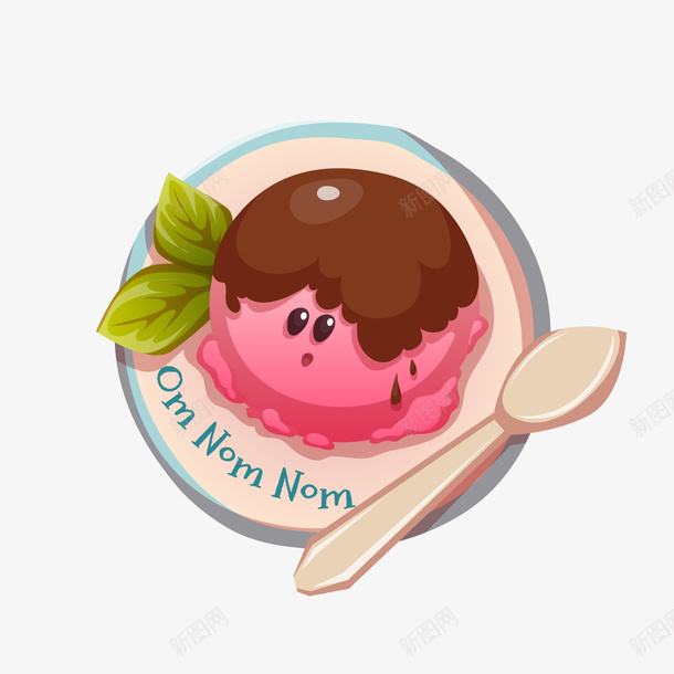 粉色冰淇淋图标png_新图网 https://ixintu.com LOGO PNG免抠图下载 甜品店 甜食 装饰 餐盘