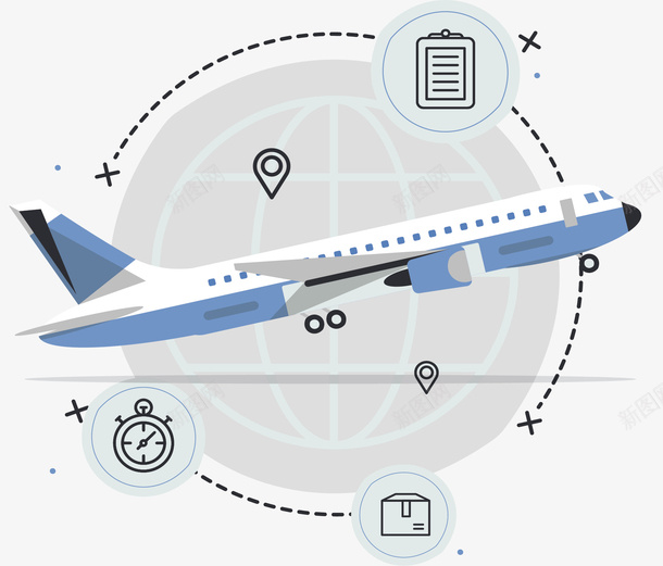 飞机航空世界贸易矢量图ai免抠素材_新图网 https://ixintu.com 世界贸易 国际贸易 矢量png 贸易 飞机 飞机物流 矢量图