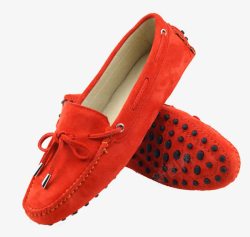 橘红色蝴蝶结单鞋素材