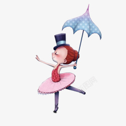 撑伞的小女孩撑伞跳舞的小女孩人物高清图片