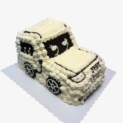 白色jeep汽车蛋糕素材