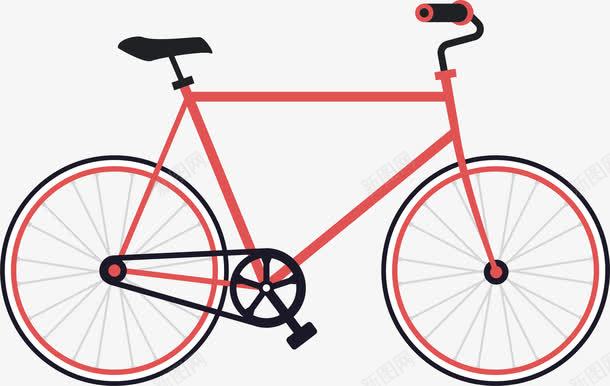 红色自行车png免抠素材_新图网 https://ixintu.com 低碳出行 共享单车 环保 矢量png 红色自行车 自行车
