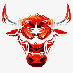 牛头图案红色的牛头图案高清图片