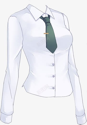 白色衬衫绿色领带png免抠素材_新图网 https://ixintu.com 白色 绿色 衬衫 领带