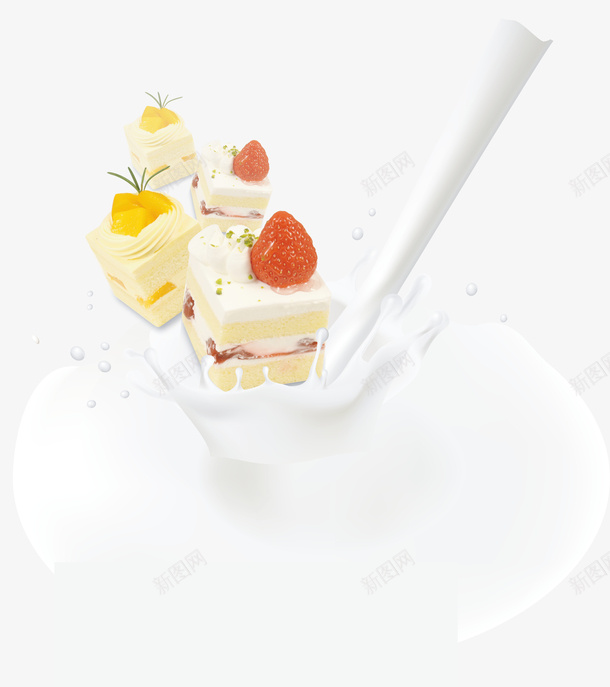 糕点和牛奶倒入杯中psd免抠素材_新图网 https://ixintu.com 牛奶 牛奶倒入杯中 糕点 糕点加入牛奶