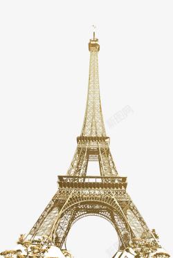 复古巴黎铁塔新婚庆典素材