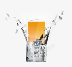 旧手机爆炸的手机高清图片