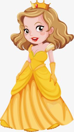 黄色长裙的公主素材