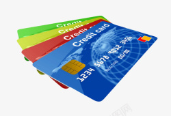 信用卡分期一堆层叠的贷记卡高清图片