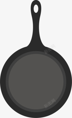 黑色平底煎锅黑色的平底锅高清图片
