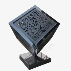 不锈钢正方形二维码方块金属雕塑素材