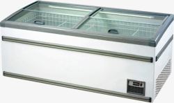 冰柜电器实物白色横式保鲜柜高清图片