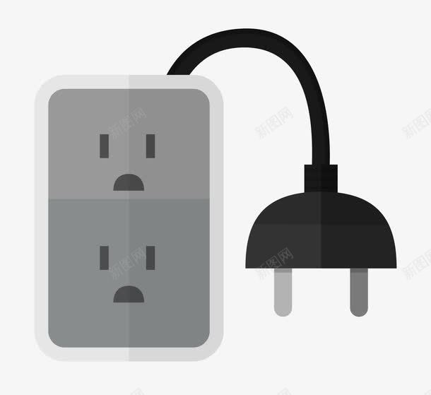 插线板png免抠素材_新图网 https://ixintu.com 插排 插线板 灰色 电源