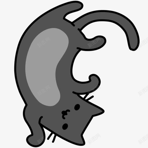 躺着的猫咪png免抠素材_新图网 https://ixintu.com 一只 卡通 可爱 嘴巴 尾巴 手绘 灰色 猫咪 眼睛