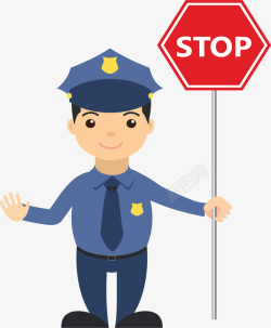 警察路牌路边指示牌交通警察矢量图高清图片
