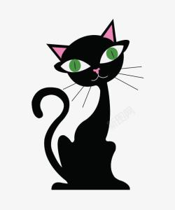 母猫妩媚的黑色小猫咪高清图片