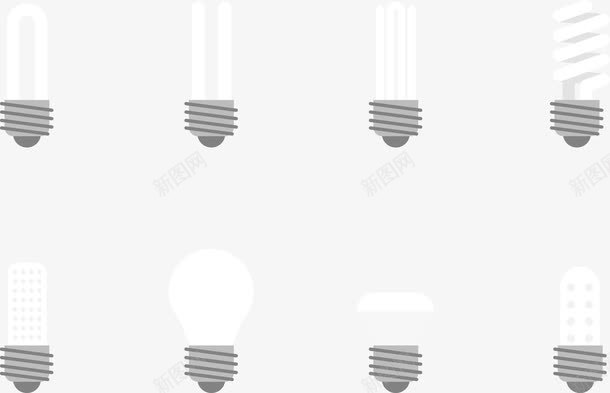 白色LED灯泡png免抠素材_新图网 https://ixintu.com LED灯泡 创意 形状 灯泡 灯芯 白色 集合