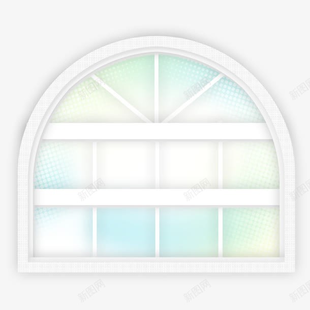 白色拱形玻璃窗效果图png免抠素材_新图网 https://ixintu.com 室内效果图 玻璃窗 白色 门窗