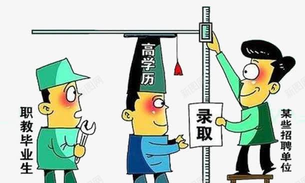 以貌取人png免抠素材_新图网 https://ixintu.com 应聘 职教生 转型 量尺 高学历