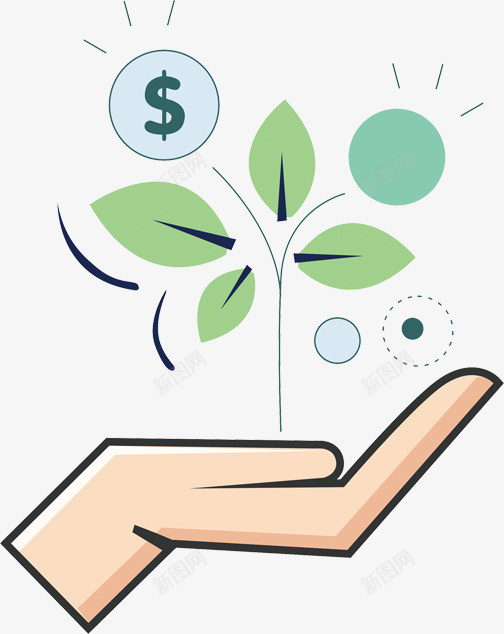 未来在我手中png免抠素材_新图网 https://ixintu.com 四叶草 希望 手托举 梦想