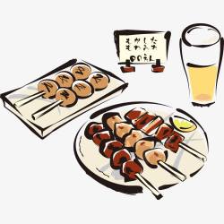 日式烧烤日式食物可爱简笔画漫画高清图片