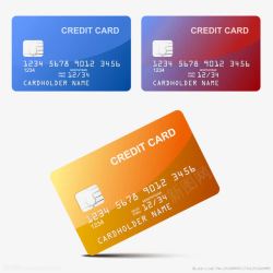 银行安全3张信用卡高清图片