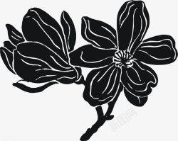 玉兰花朵创意黑色玉兰花朵高清图片