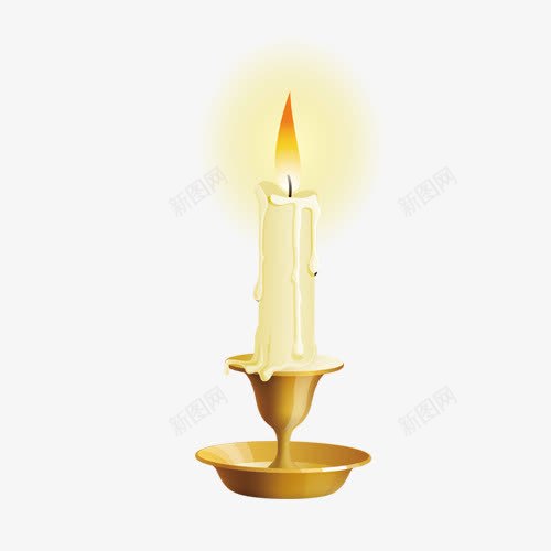 卡通蜡烛png免抠素材_新图网 https://ixintu.com 卡通蜡烛 手绘精致 蜡烛 融化 金色烛台