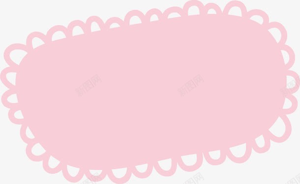 粉色花边边框png免抠素材_新图网 https://ixintu.com AI 卡通 可爱 手绘 淡粉边框 粉红 粉色 线条 花边 边框