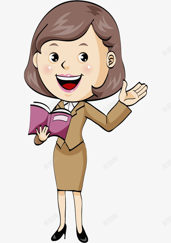 读书的女人png免抠素材_新图网 https://ixintu.com 书本 卡通 可爱的 女人 念书 教师 漂亮的 读书的