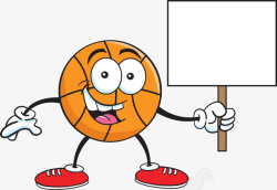体育板可爱举牌篮球空白板高清图片