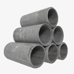 三个圆形灰色水泥管三排水泥管高清图片