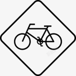 自行车停放处菱形自行车停车场标识图标高清图片