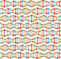 DNA序列手绘DNA排列平铺背景高清图片