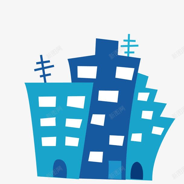 超级简单的蓝色卡通房子png免抠素材_新图网 https://ixintu.com 卡通房子 城市建筑 建筑贴纸 蓝色城乡结合部