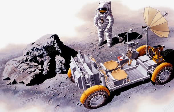 月球表面探测png免抠素材_新图网 https://ixintu.com 宇航员 插画 星际穿越 月球表面 火星