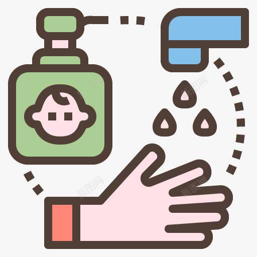 绿色的婴儿洗手液图标png_新图网 https://ixintu.com 可爱 吸收 图标 婴儿的 婴幼儿 手部消毒 水龙头 洗手宣传海报 洗手液 简单